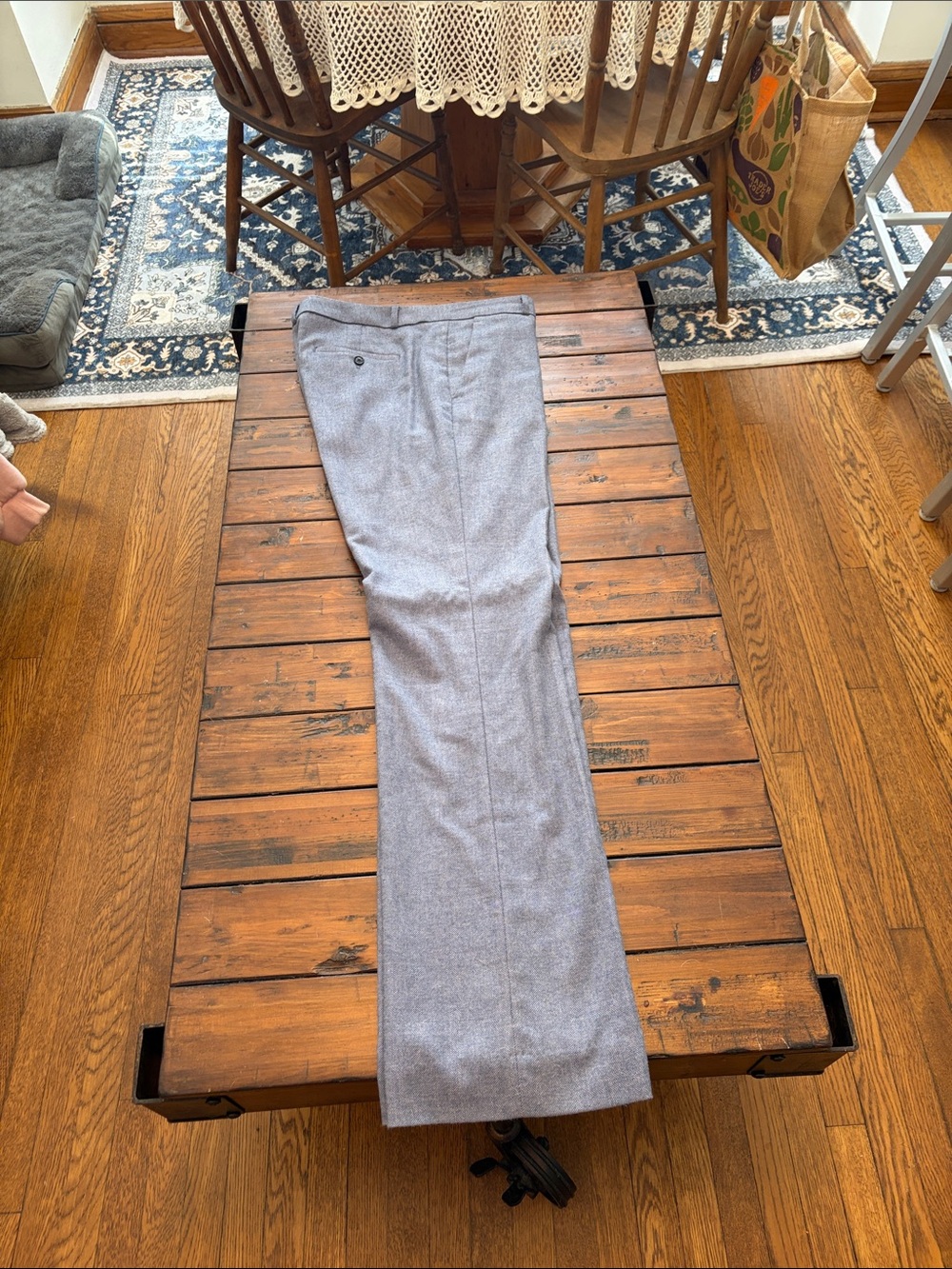 Banana Republic wool Logan Trousers  Long Length blue/grey Women's Trousers